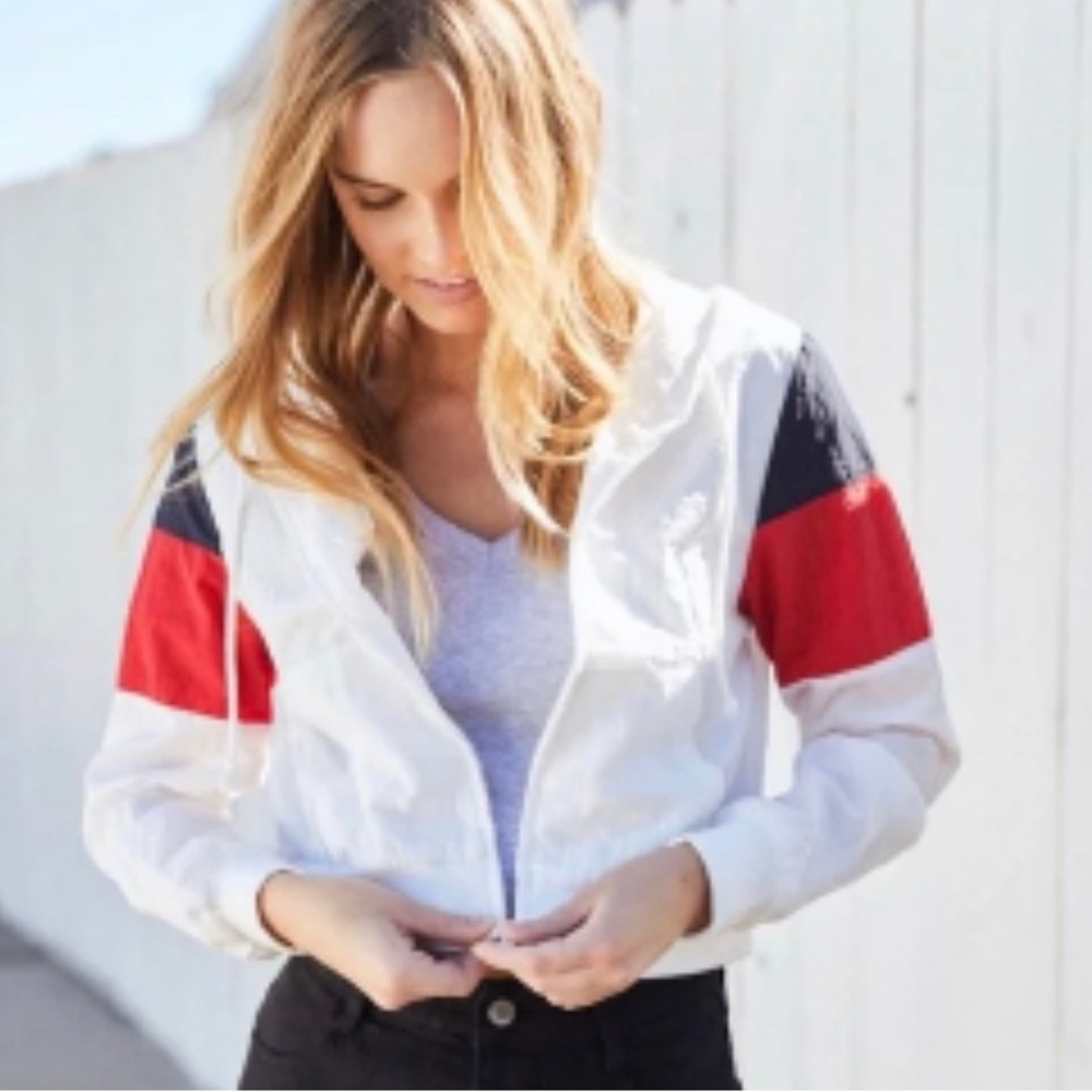 John Galt Lightweight White Cropped Jacket.